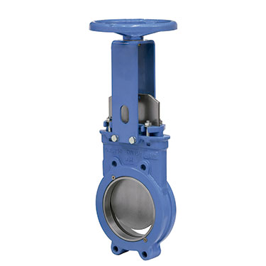 Bi-directional wafer style knife gate valve with stainless steel rings for general industrial applications