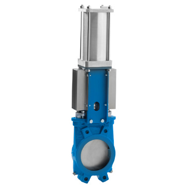 Uni-directional hopper shape wafer style knife gate valve for discharge, material and bulk handling applications