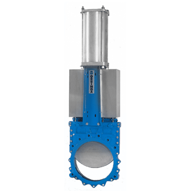 Uni-directional split body wafer style knife gate valve for general industrial applications