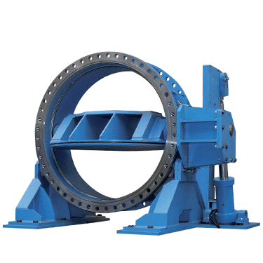 Fabricated double eccentric butterfly valve for emergency, turbine protection and maintenance closing of pipes and penstocks in dams and reservoirs