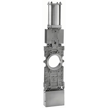 Through conduit bi-directional wafer style knife gate valve for high consistency or concentration media or fluids